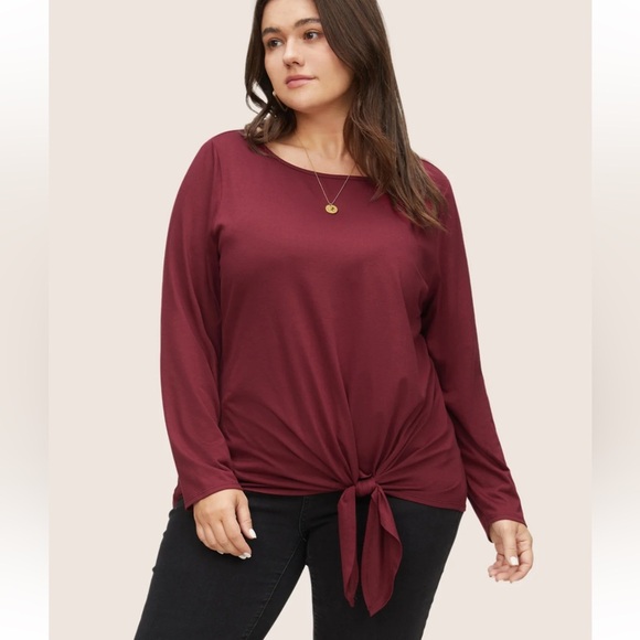 BloomChic Plus Size 2XL Plain Crew Neck Ties T-shirt us18-20 - Picture 1 of 7